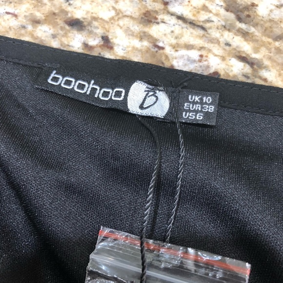 Boohoo Nights Polka Dot One Shoulder Cocktail Dress Silver Black 6 - Picture 4 of 8